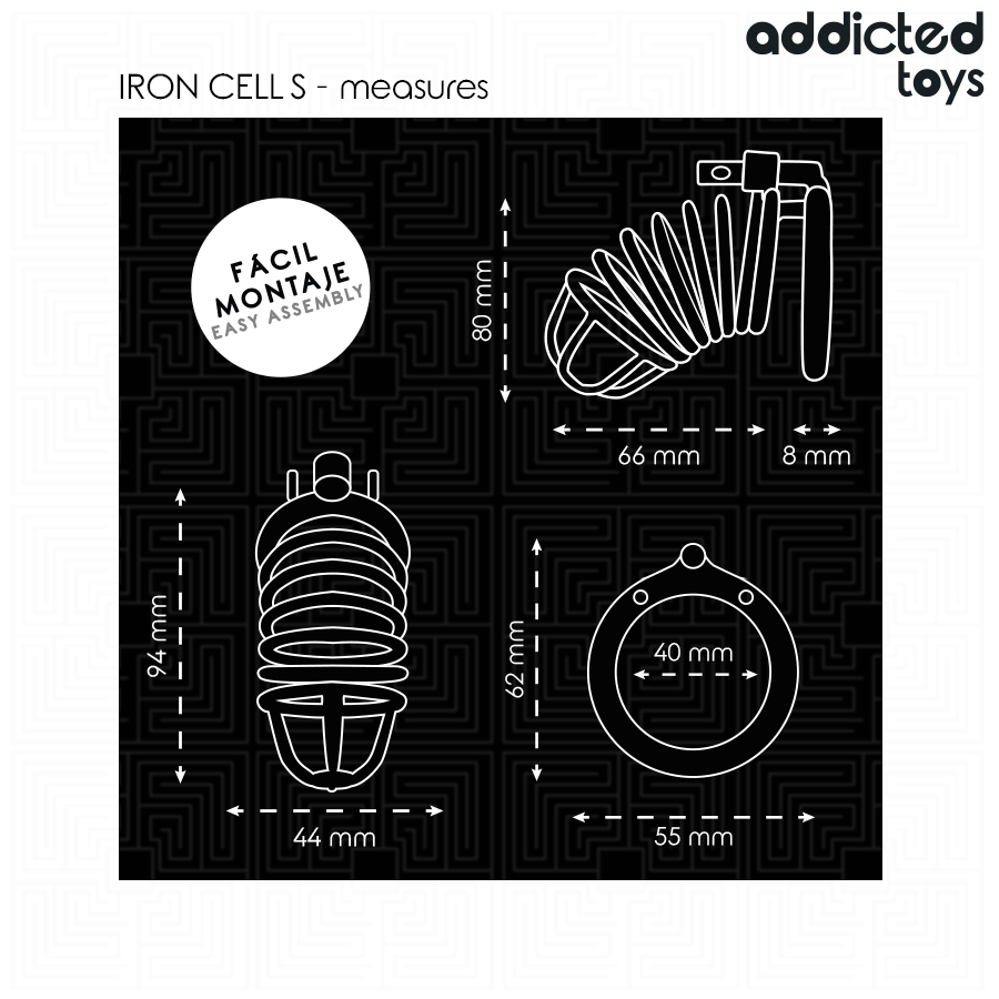IRON CELL METAL PENIS CAGE 4 CM SIZE S - Image 5