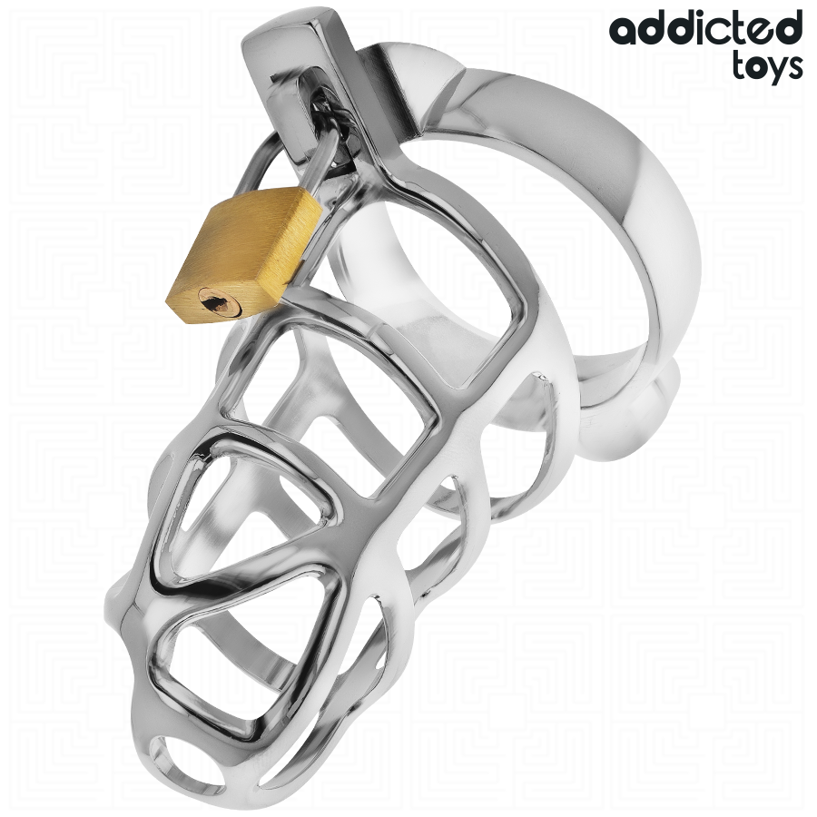 SILVER LOCK PENIS CAGE METAL SIZE M - Image 2