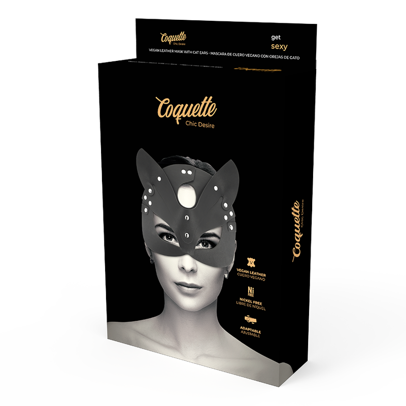 VEGAN LEATHER MASK WITH BUNNY EARS - Image 5