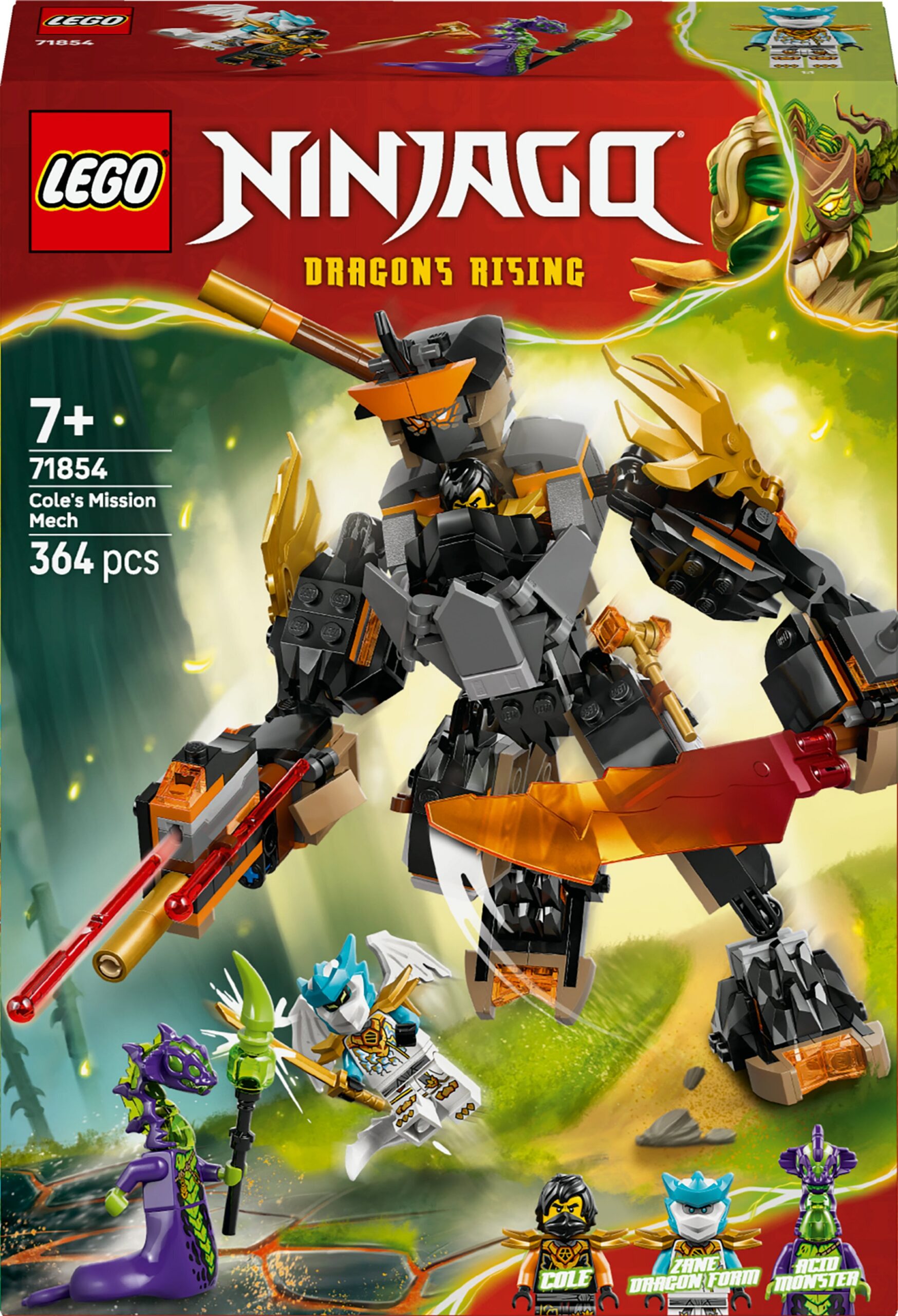 2_1018295-2168x3176-1.jpg LEGO Ninjago 71854 Cole'i missioonirobot ja draakon Zane - Pilt 1