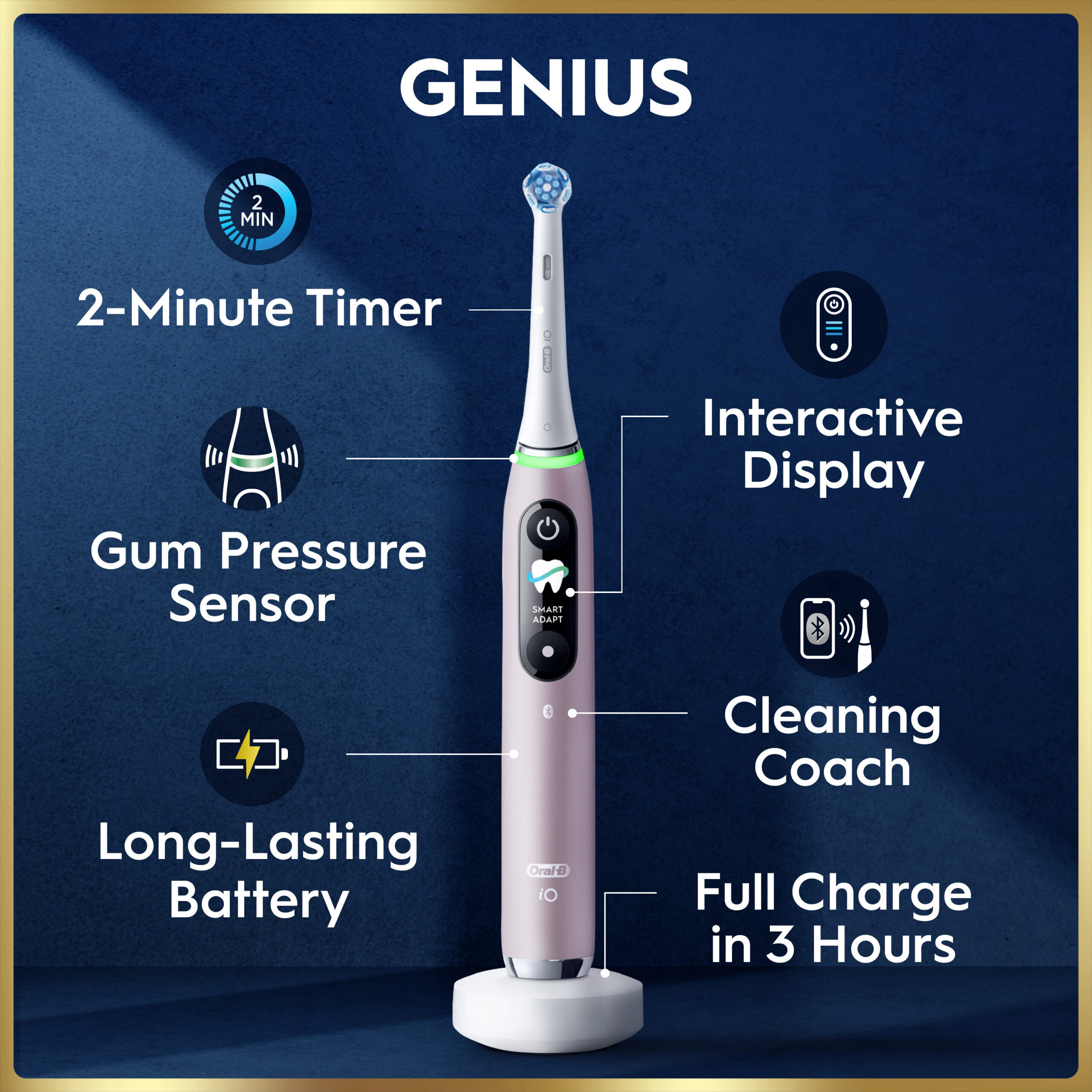 Oral-B iO9 elektriline hambahari, roosa + laadimiskott - Image 3