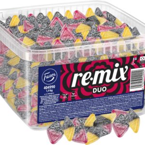 Fazer Remix Duo puuvilja-salmiakki P&M lahtised kommid, 1,9 kg