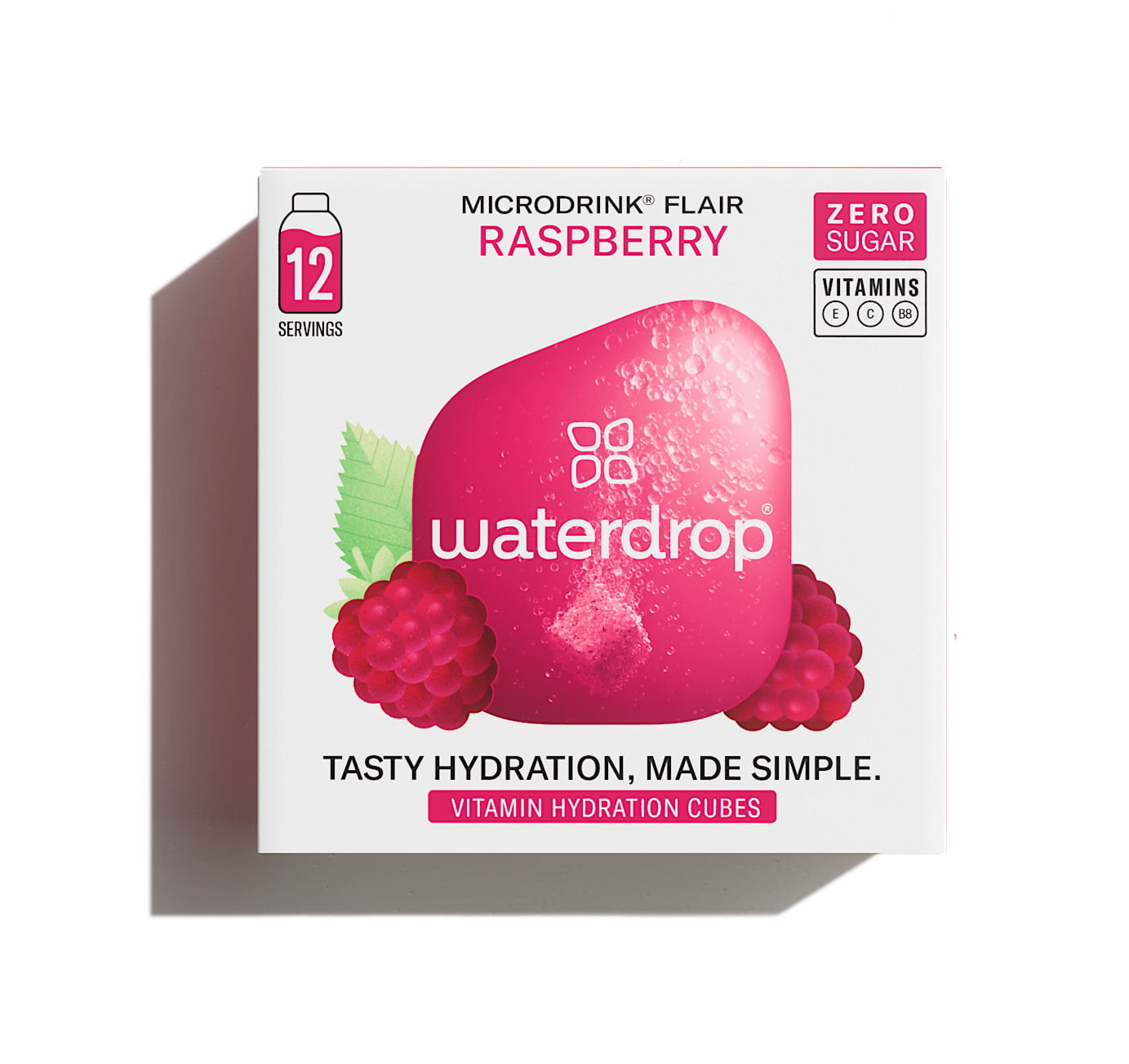 Waterdrop vaarika gaseeritud kuubik, 12 x 24 g