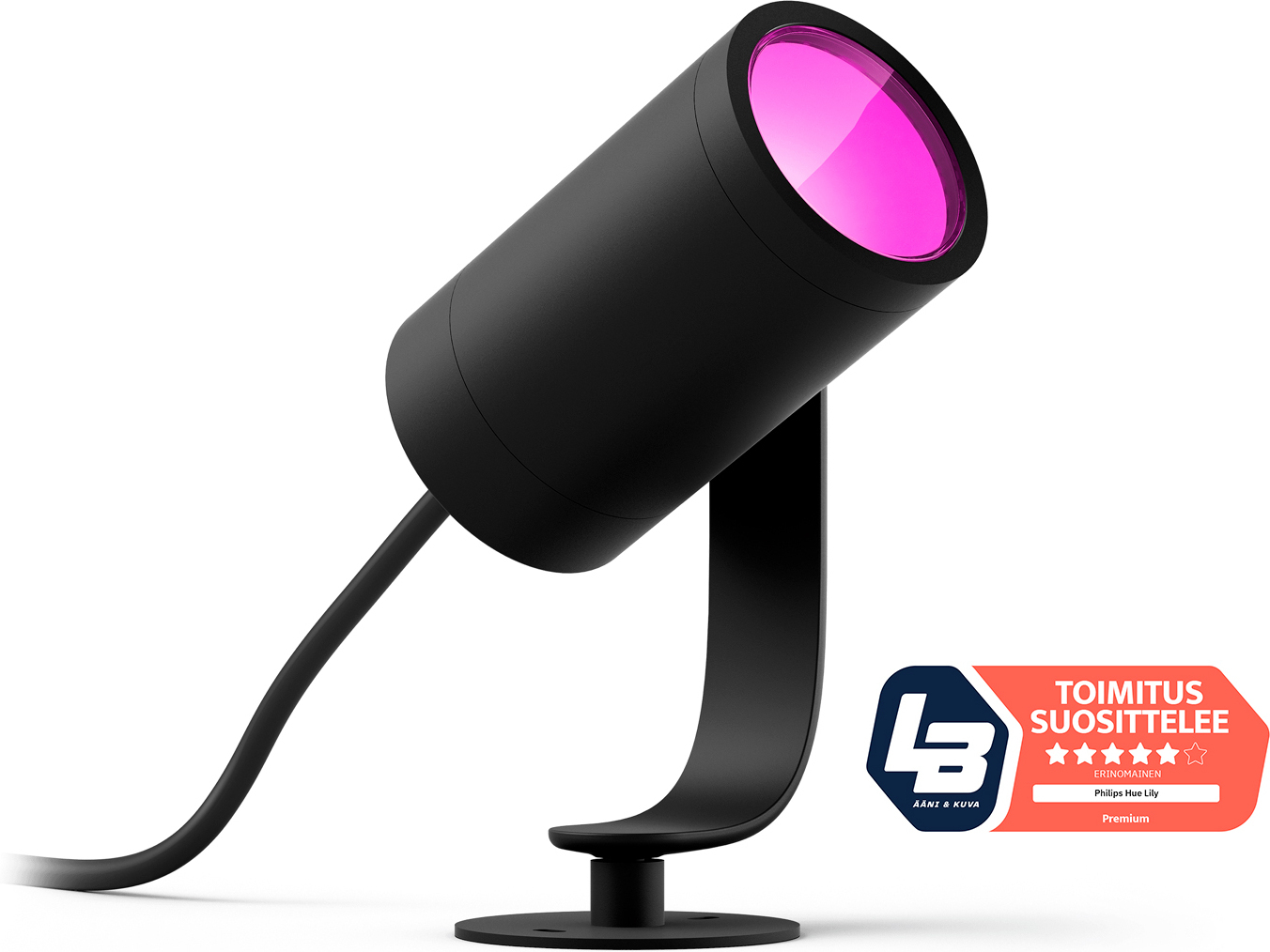 Philips Lily HUE õue valge meeleolu ja värvi lisavalgusti 24 V nutika aiavalgusti komplektile, antratsiit, õues kasutamiseks, 8W