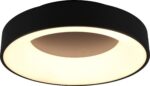 Trio Girona LED-laevalgusti, 45 cm, must, 3100 lm, 3000 K, lülitiga dimmer