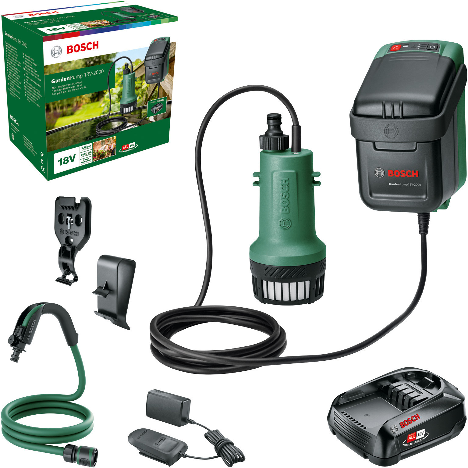 Bosch GardenPump 18V-2000 juhtmeta vihmaveepump, 2,5 Ah akuga - Image 4