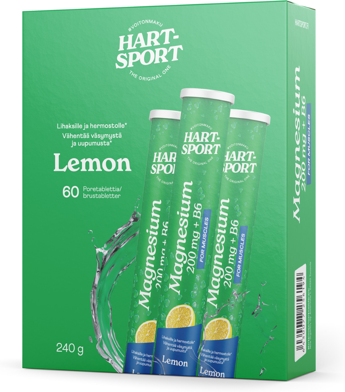 Hart-Sport magneesium + B6 kihisev tablett, sidrunimaitseline, 3 x 20 tbl
