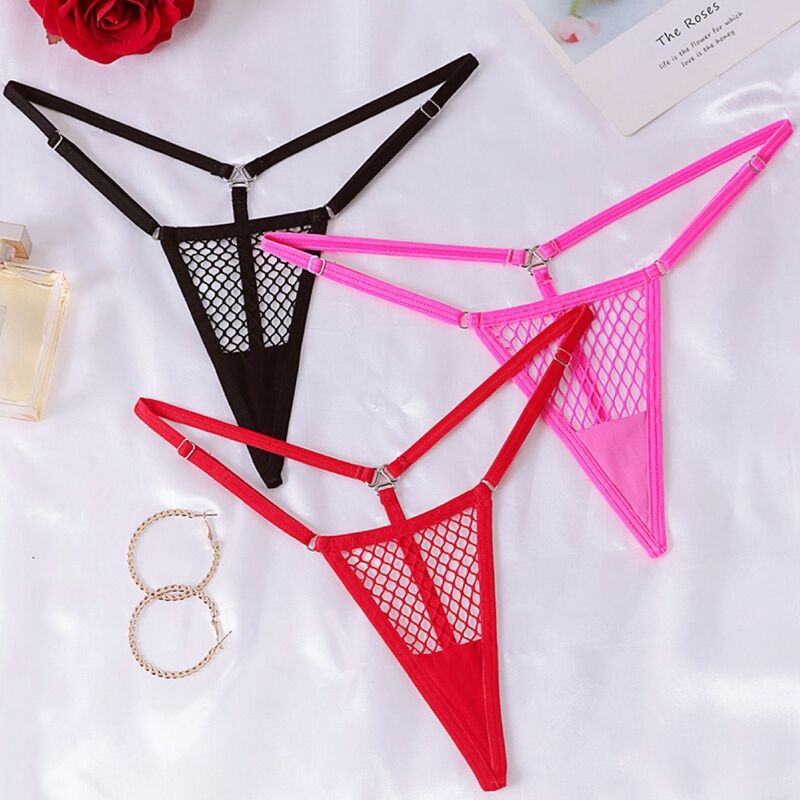CR 4856 RED FISHNET MICRO THONG S/M - Image 3