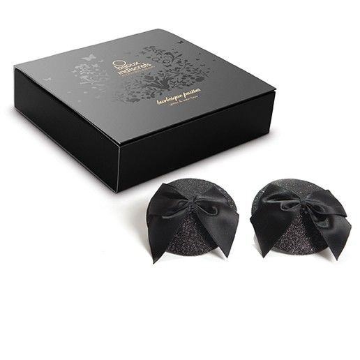 BURLESQUE SHINY NIPPLE COVERS WITH BOW - Image 5