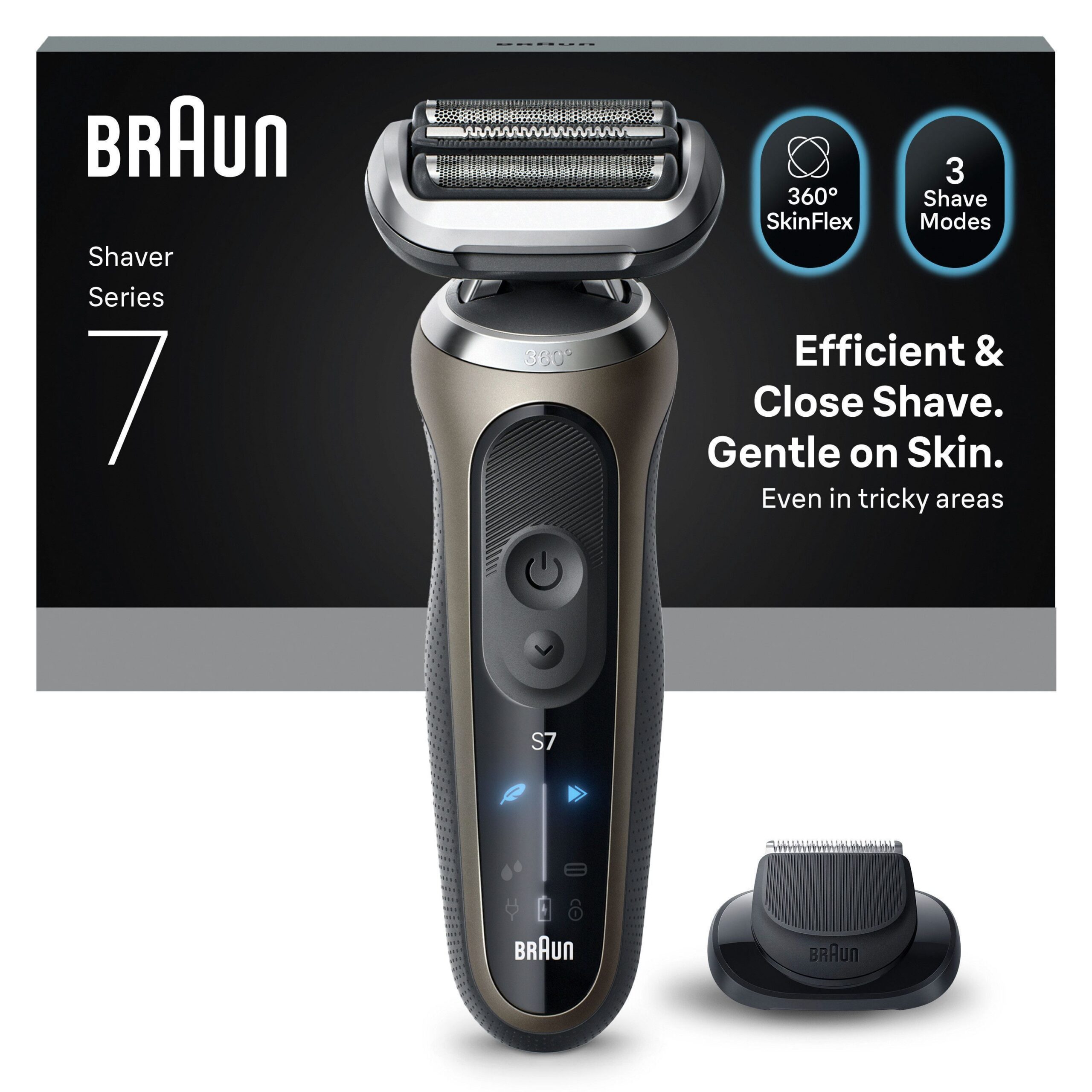 Braun Series 7, 72-C1200S märg- ja kuivkasutusega pardel habeme trimmeri otsakuga