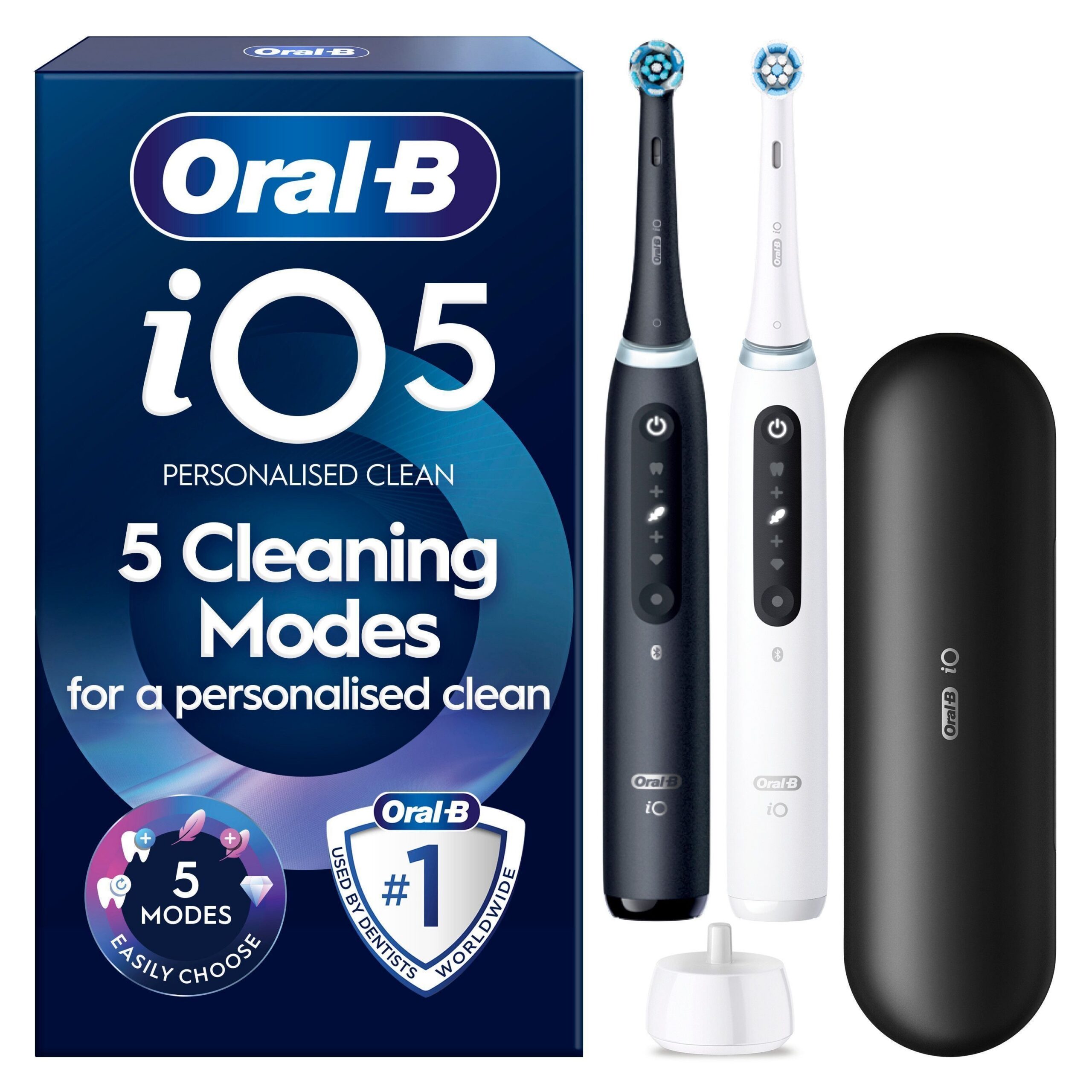 Oral-B iO5 elektriline hambahari, must ja valge + reisiümbris