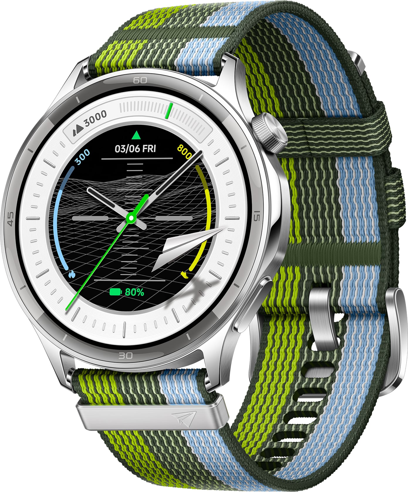 OPPO Watch S nutikell tekstiilrihmaga, hõbedane