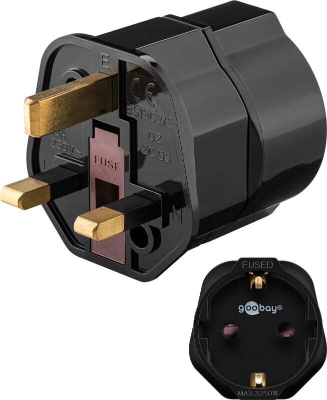 Goobay 45352 reisiadapter, eu-uk