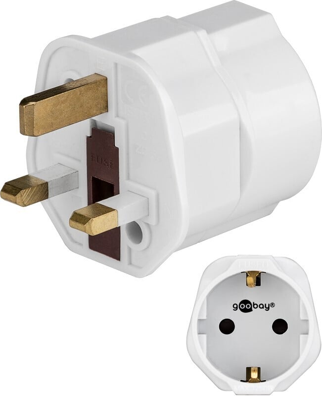 Goobay 45353 reisiadapter, eu-uk, valge