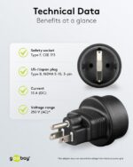 Goobay reisiadapter Euroopast USA/Jaapanisse, must - Pilt 4