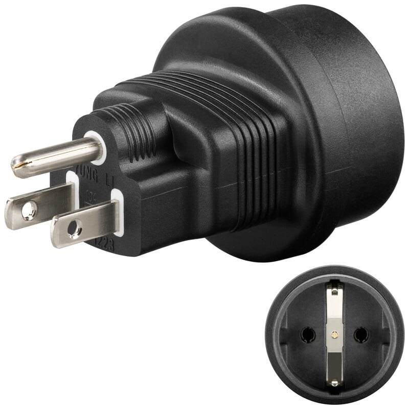 Goobay reisiadapter Euroopast USA/Jaapanisse, must