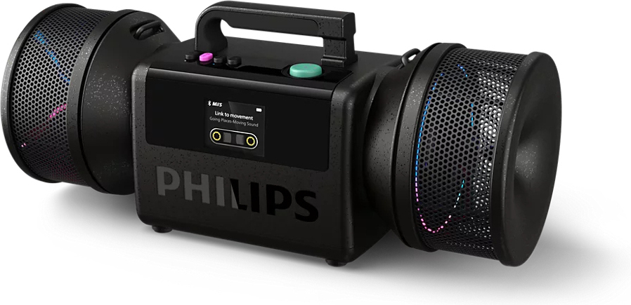 2_1054846-898x435-1.jpg Philips Moving Sound The Tube TAMS80B/00 kaasaskantav boomblaster, must - Pilt 1