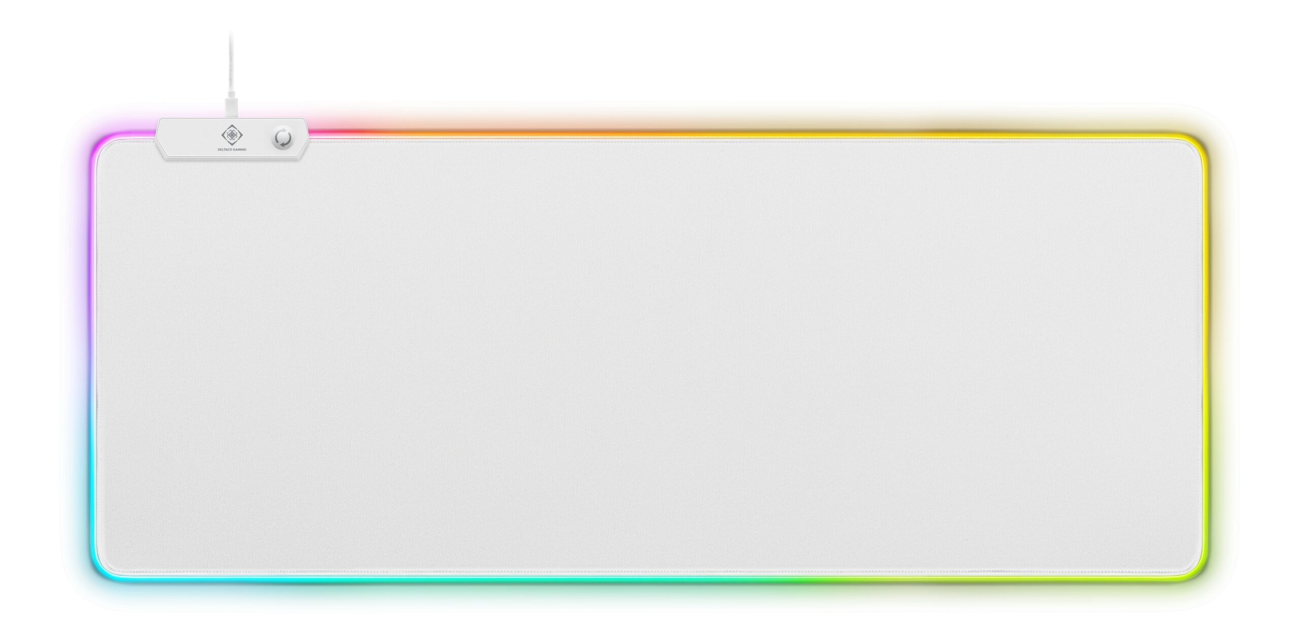 Deltaco WMP90 RGB hiirematt, 900x360x4mm, 13 LED-režiimi, valge