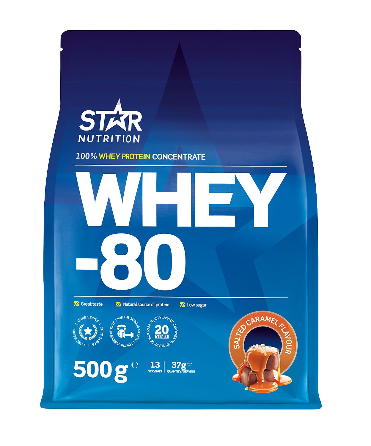 Star Nutrition Whey-80 soolatud karamelli valgupulber, 500 g