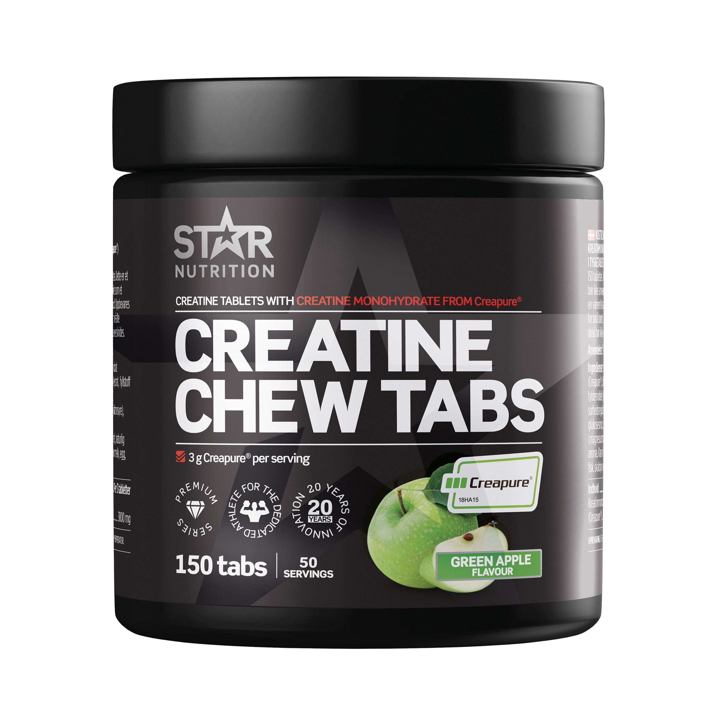 Star Nutrition Green Apple kreatiini närimistabletid 150 tk, 250 g