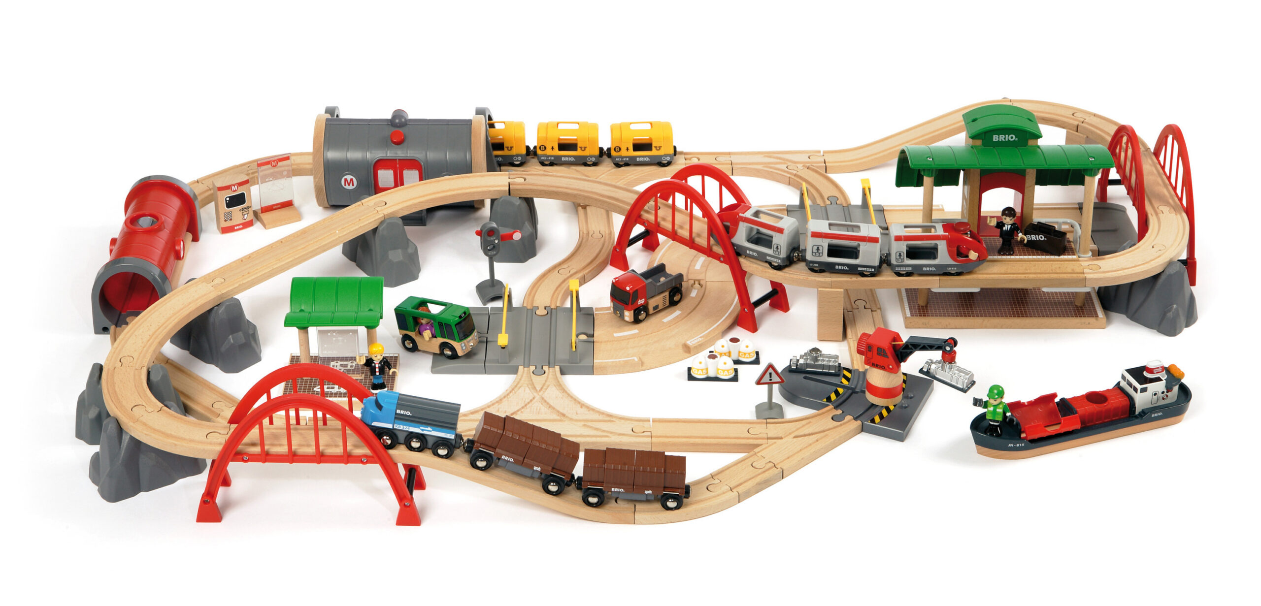 BRIO World 33052 - Rail & Road Deluxe rööbaste komplekt, suur karp