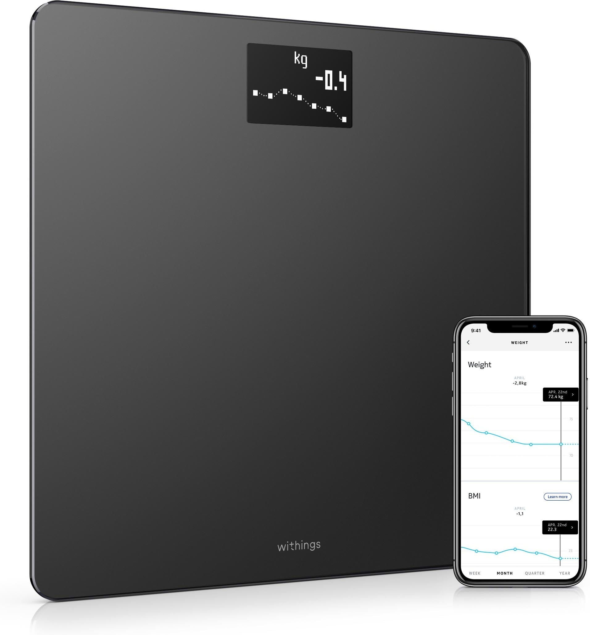 Withings Body -isiklik kaal, must