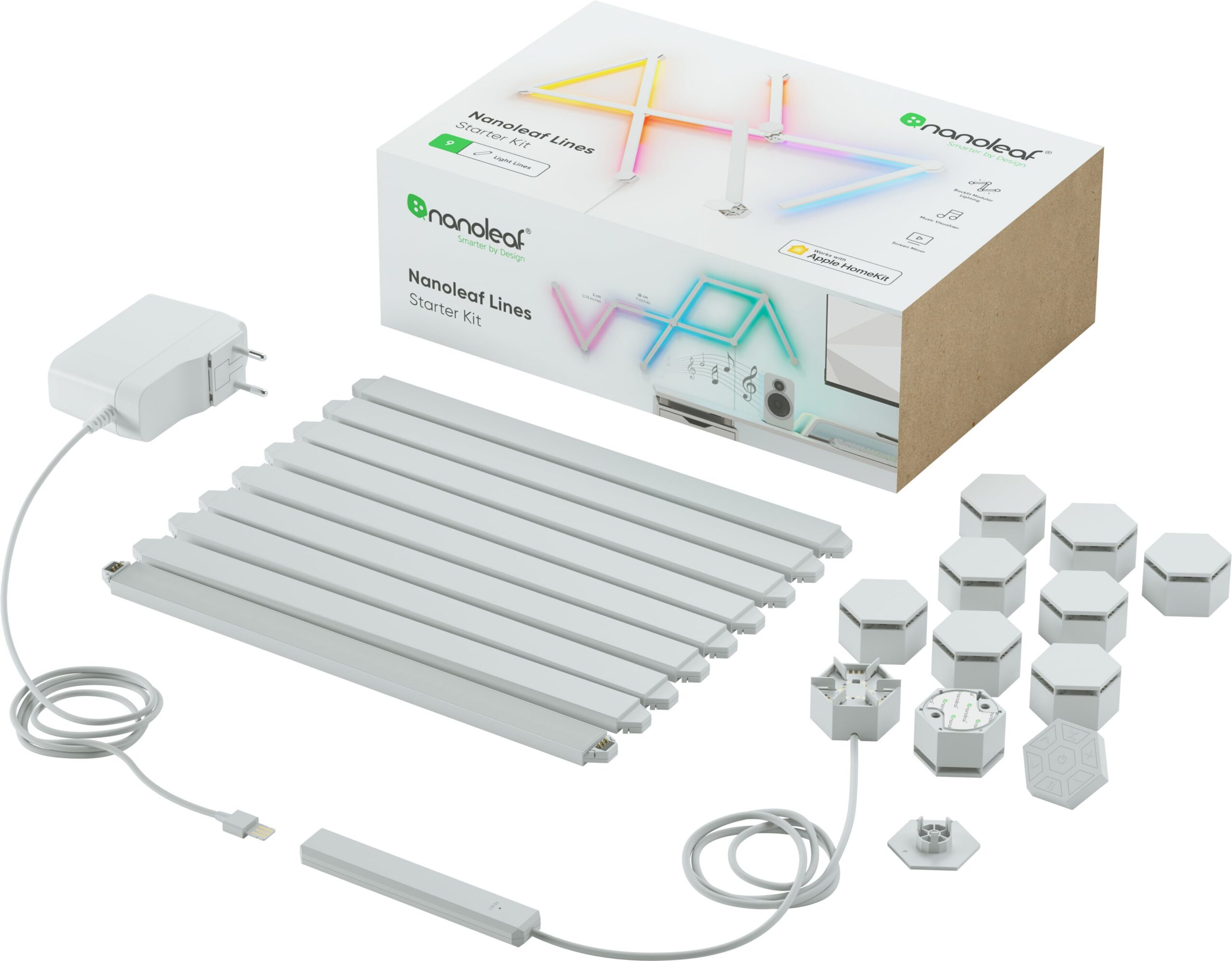 Nanoleaf Lines stardikomplekt - 9-ribaline nutikas valgusriba