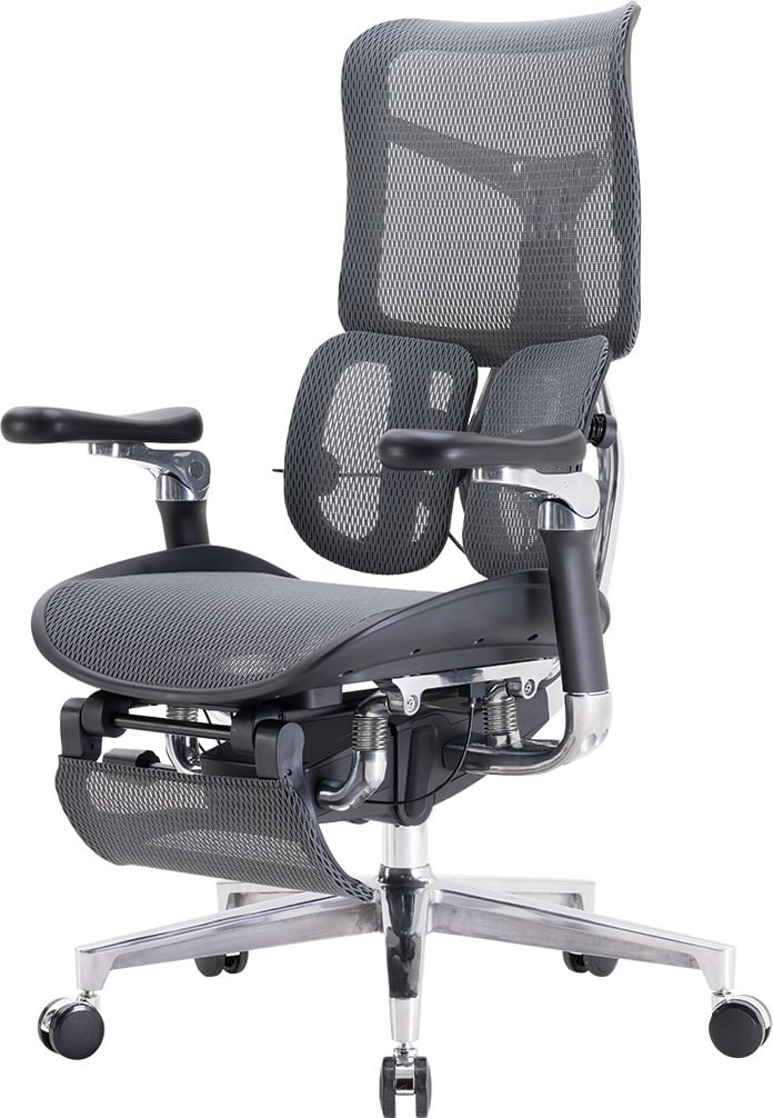 Sihoo Doro S300 ergonoomiline kontoritool jalatoega, must