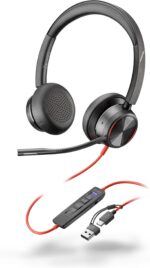 Poly Blackwire 8225 USB-C stereo peakomplekt + USB-C/A adapter, Microsoft Teamsi sertifikaadiga (8X225AA)