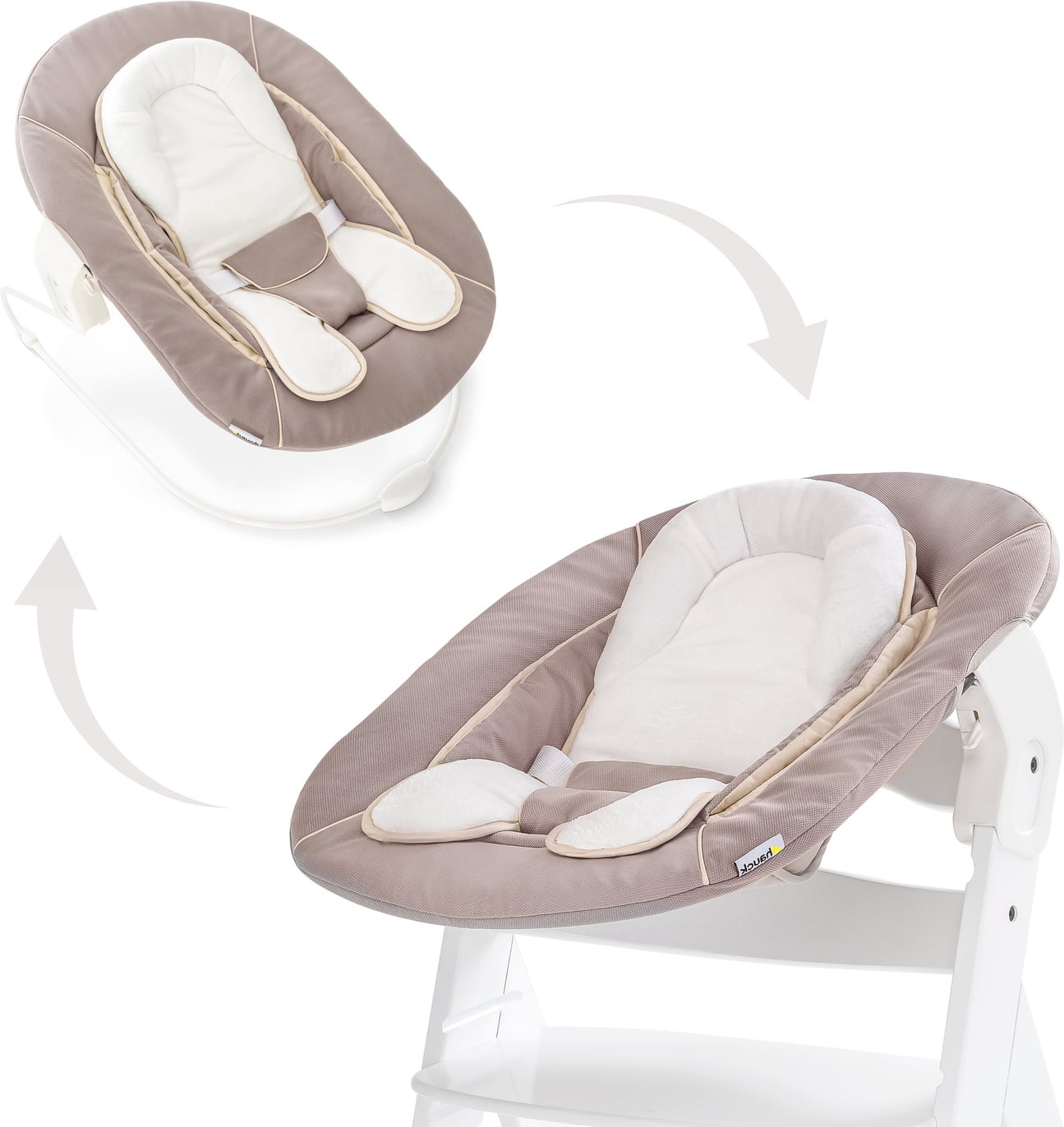Hauck Alpha Bouncer 2in1 hüppelaud ja söögitool, veniv beež