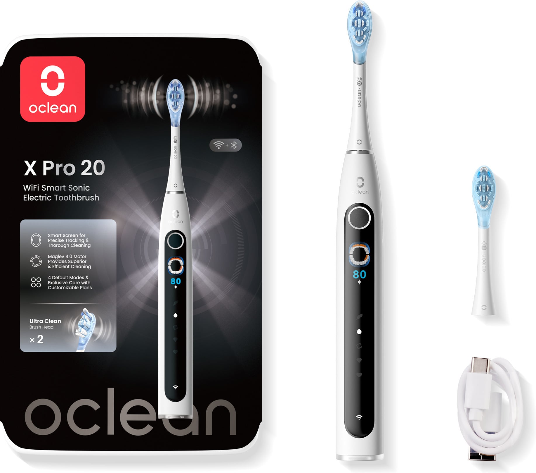 Oclean X Pro 20 elektriline hambahari, valge