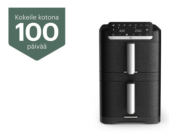 Try100Days_FI-666x520-1.jpg OBH Nordica Easy Fry Crispy Stack õhufritüür, 10 L, must - Pilt 1