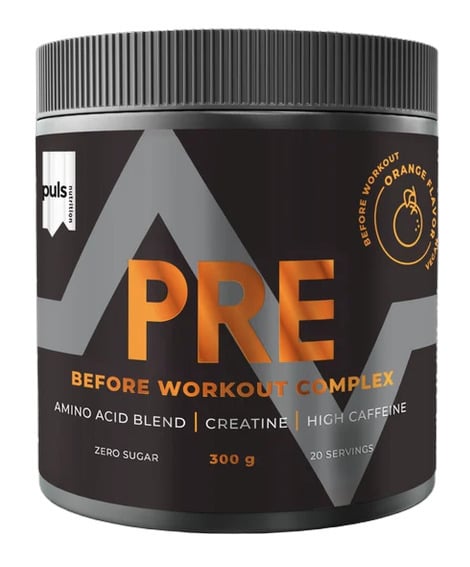 Puls Nutrition Pre-Workout Complex aminohappepulber, oranž, 300 g