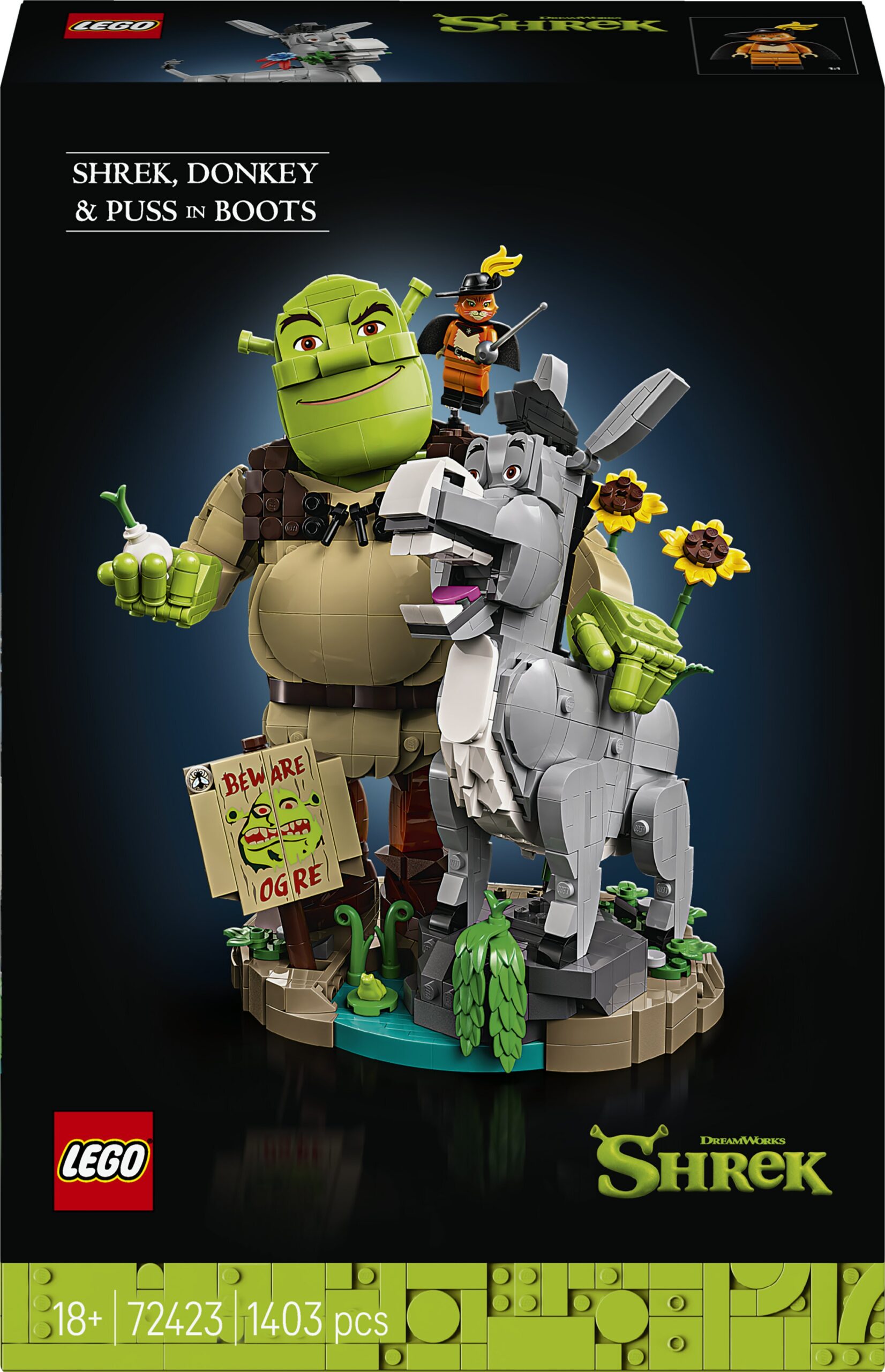 LEGO Shrek 72423: Shrek, eesel ja Saabastega kass