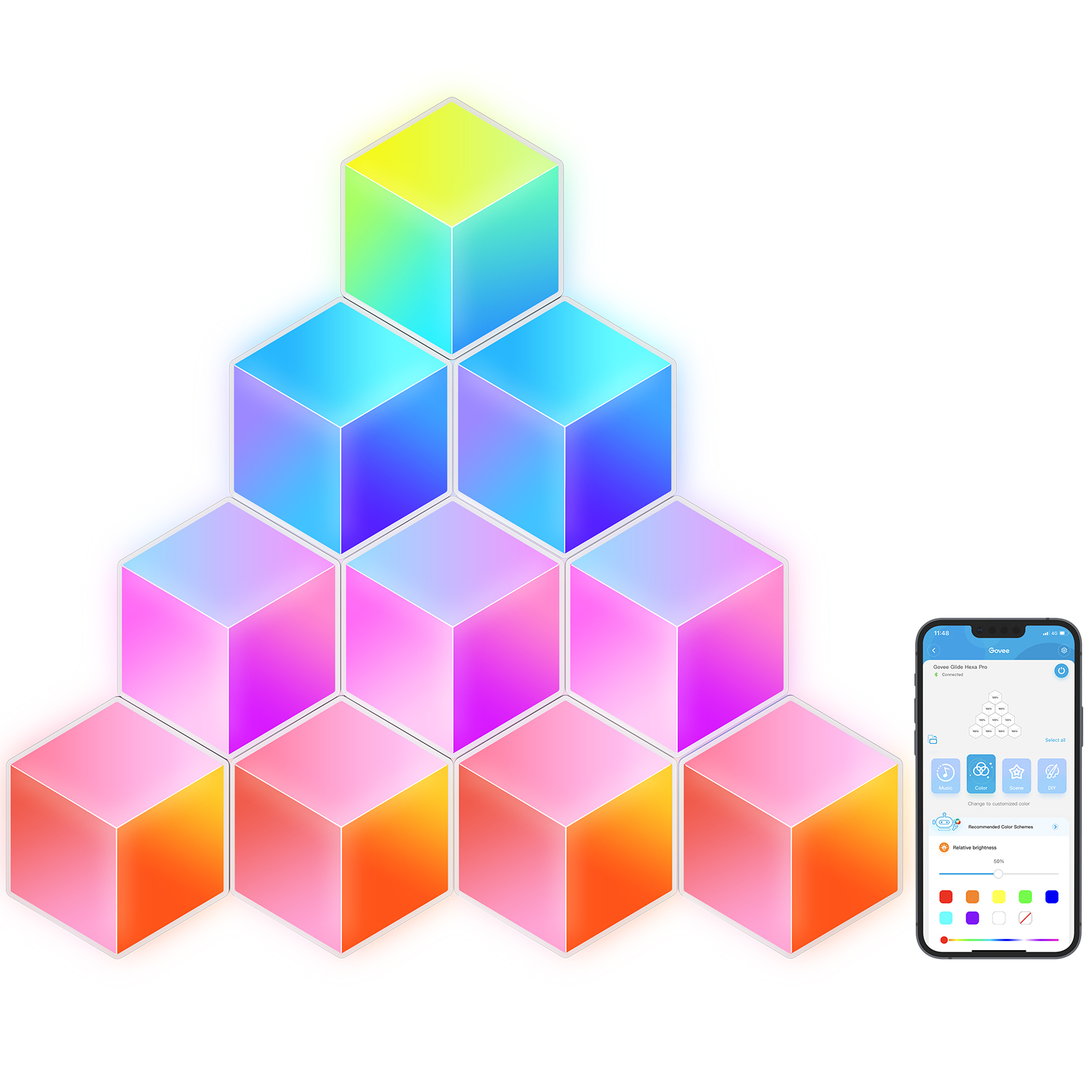 2_1045480-1600x1600-1.jpg Govee Glide Hexa Pro LED-valguspaneelid, 10 paneeli - Pilt 1