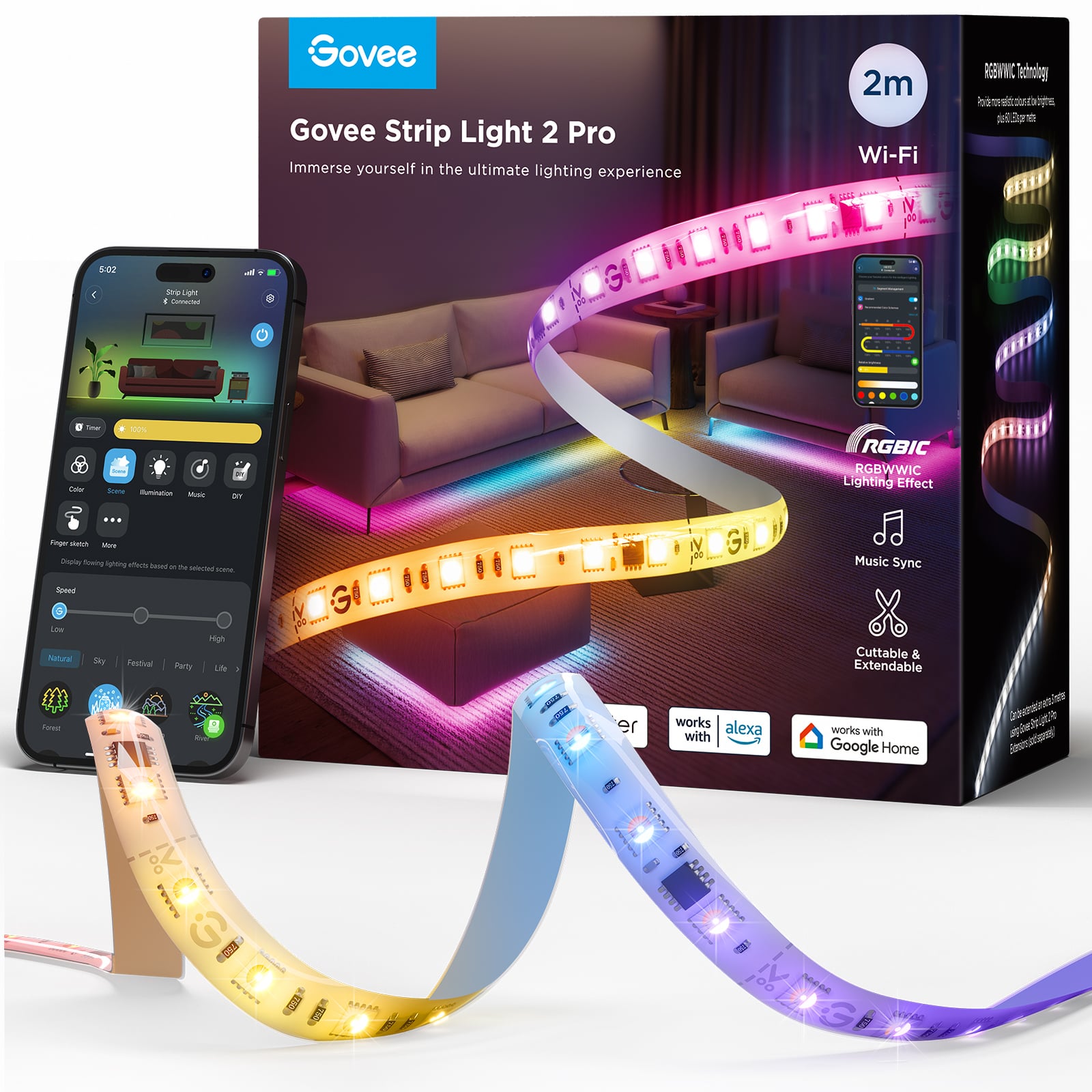 2_1045519-1600x1600-1.jpg Govee Strip Light 2 Pro LED-ribavalgusti, 5 m - Pilt 1