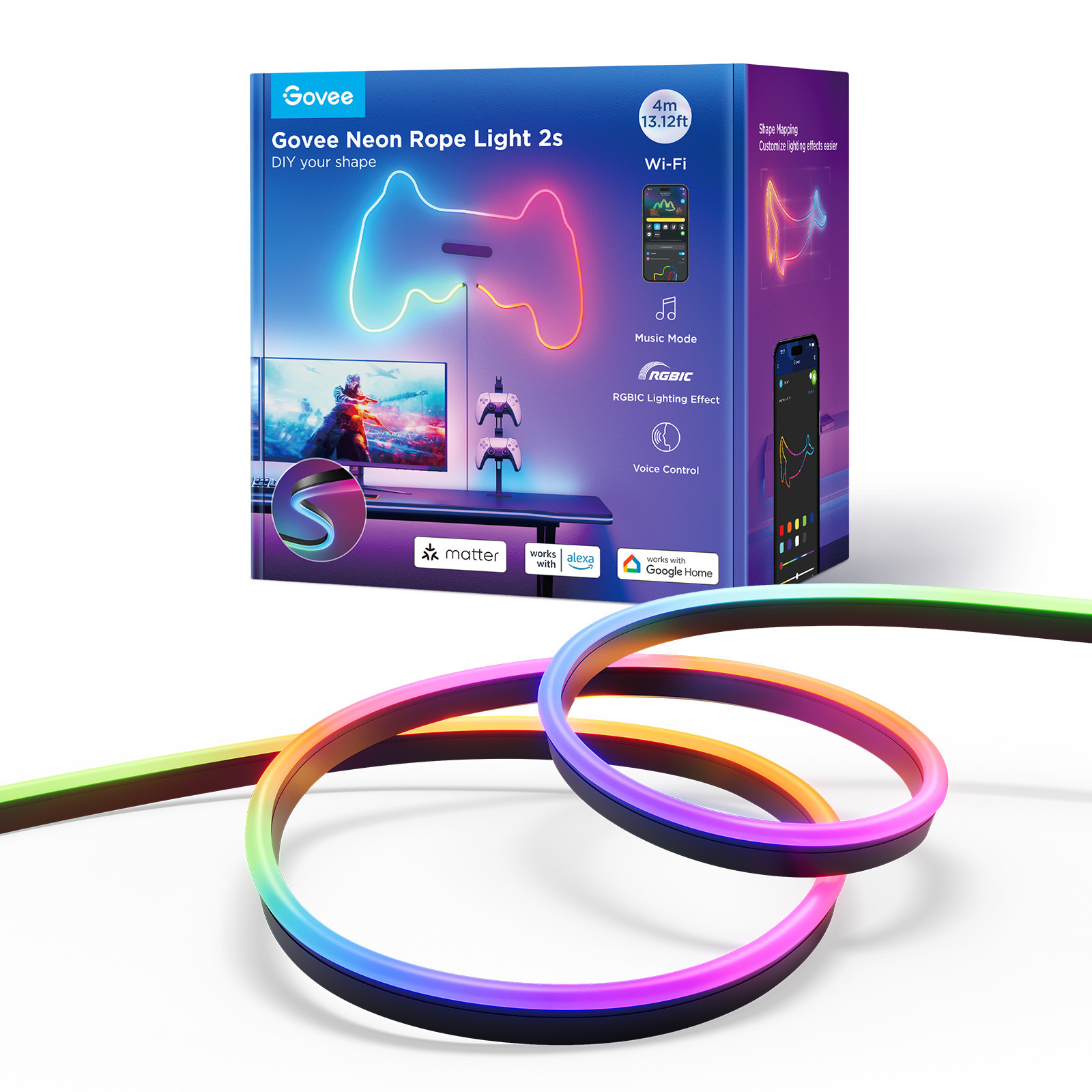Govee neoonnööpvalgusti 2 LED-riba, 4 m