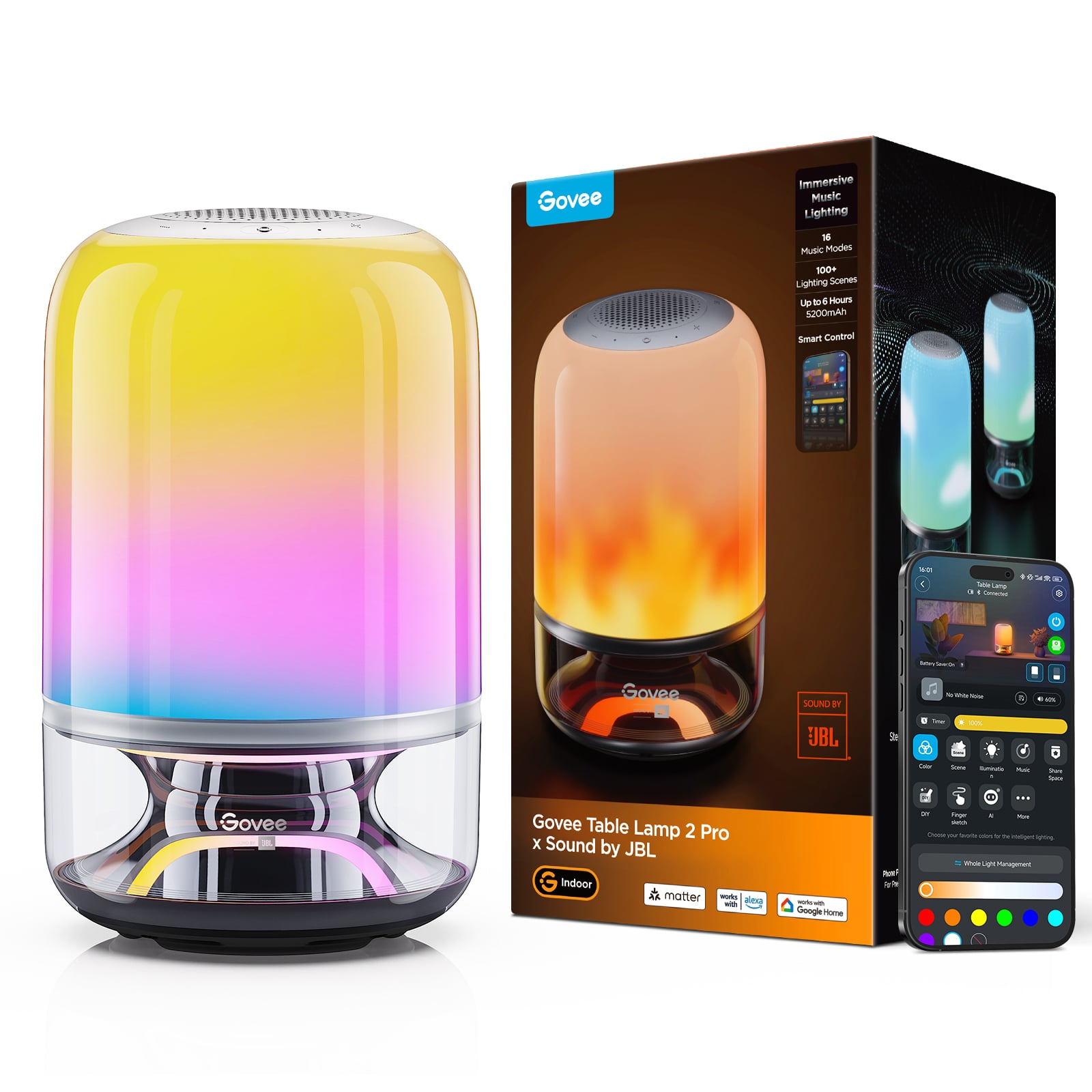 Govee laualamp 2 Pro Sound by JBL nutikas laualamp, 34 cm
