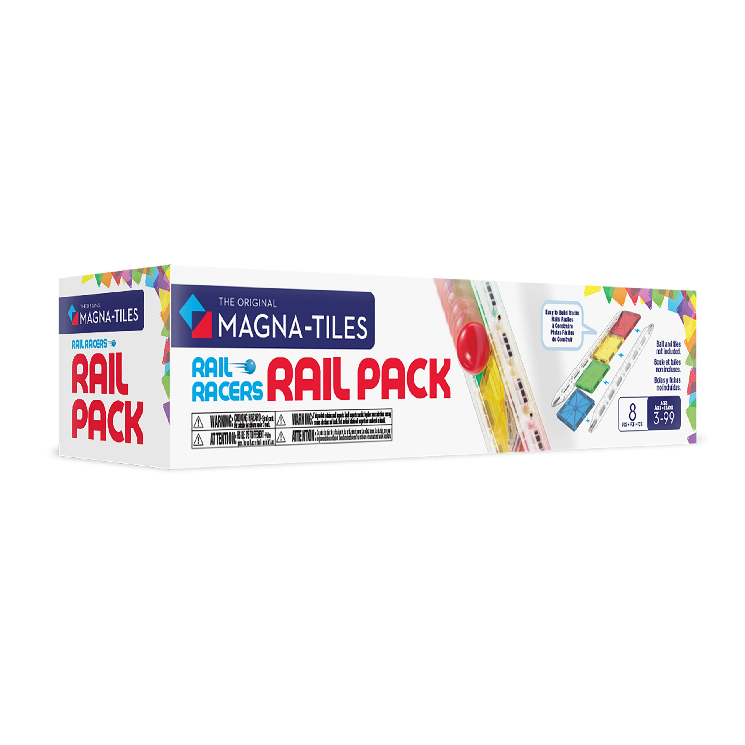 MAGNA-TILES Rail Racers Rail Pack magnetiline ehituskomplekt, 8 osa