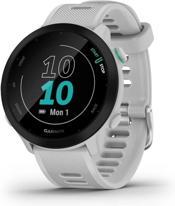 Garmin Forerunner 55 GPS jooksukell, 42 mm, valge