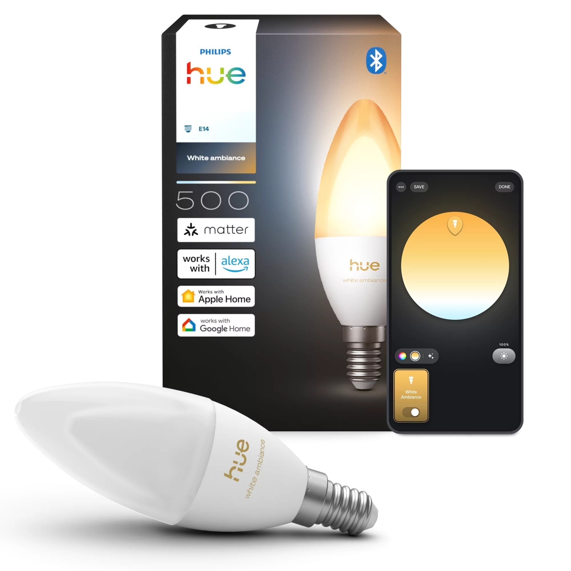 Philips Hue LED-küünlapirn, B39, E14, hämardatav valge, 1 tk
