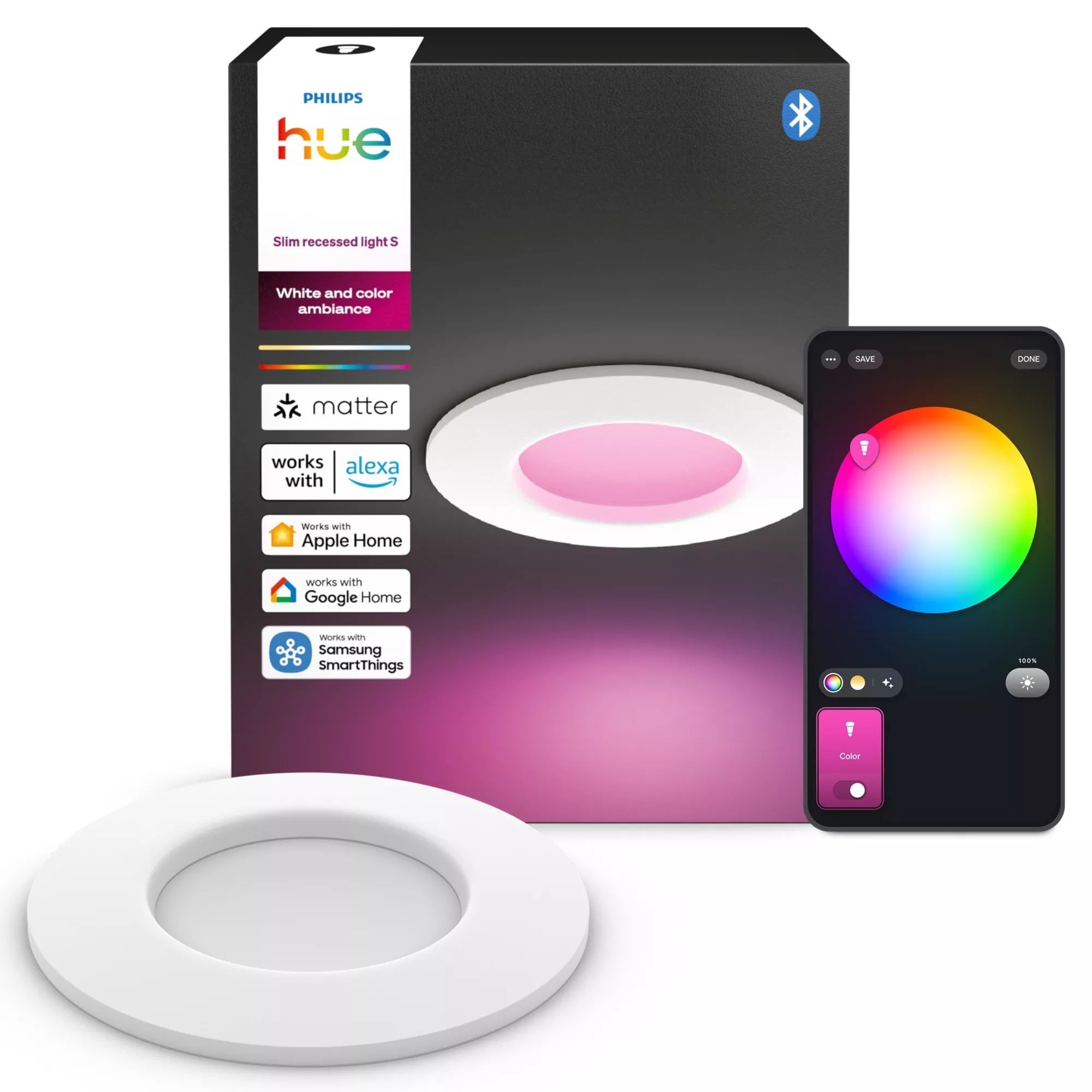 2_1056616-2000x2000-1.jpg Philips Hue Slim süvistatav lamp, S, valge - Pilt 1