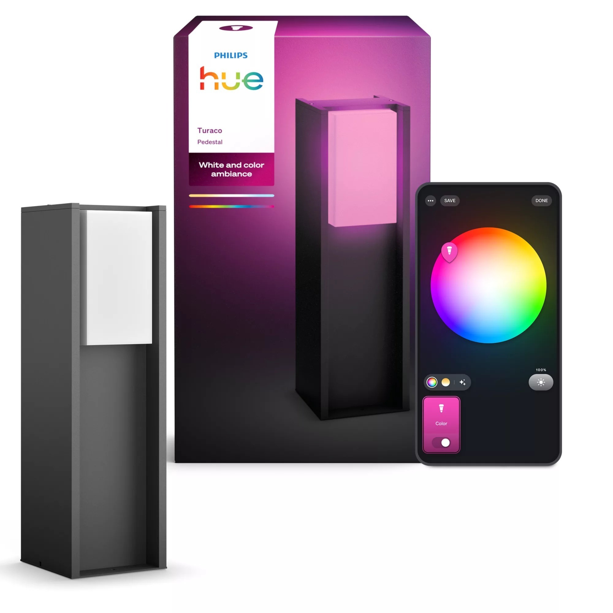 Philips Hue Turaco õuepostilamp, antratsiit, 1xA60 WCA