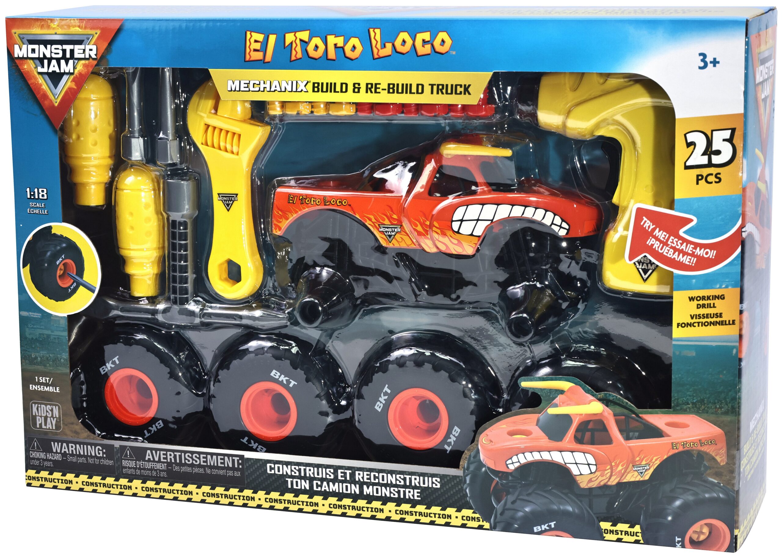 2_1060267-4836x3457-1.jpg Monster Jam Mechanix 1:18 El Toro Loco kokkupanekuauto - Pilt 1