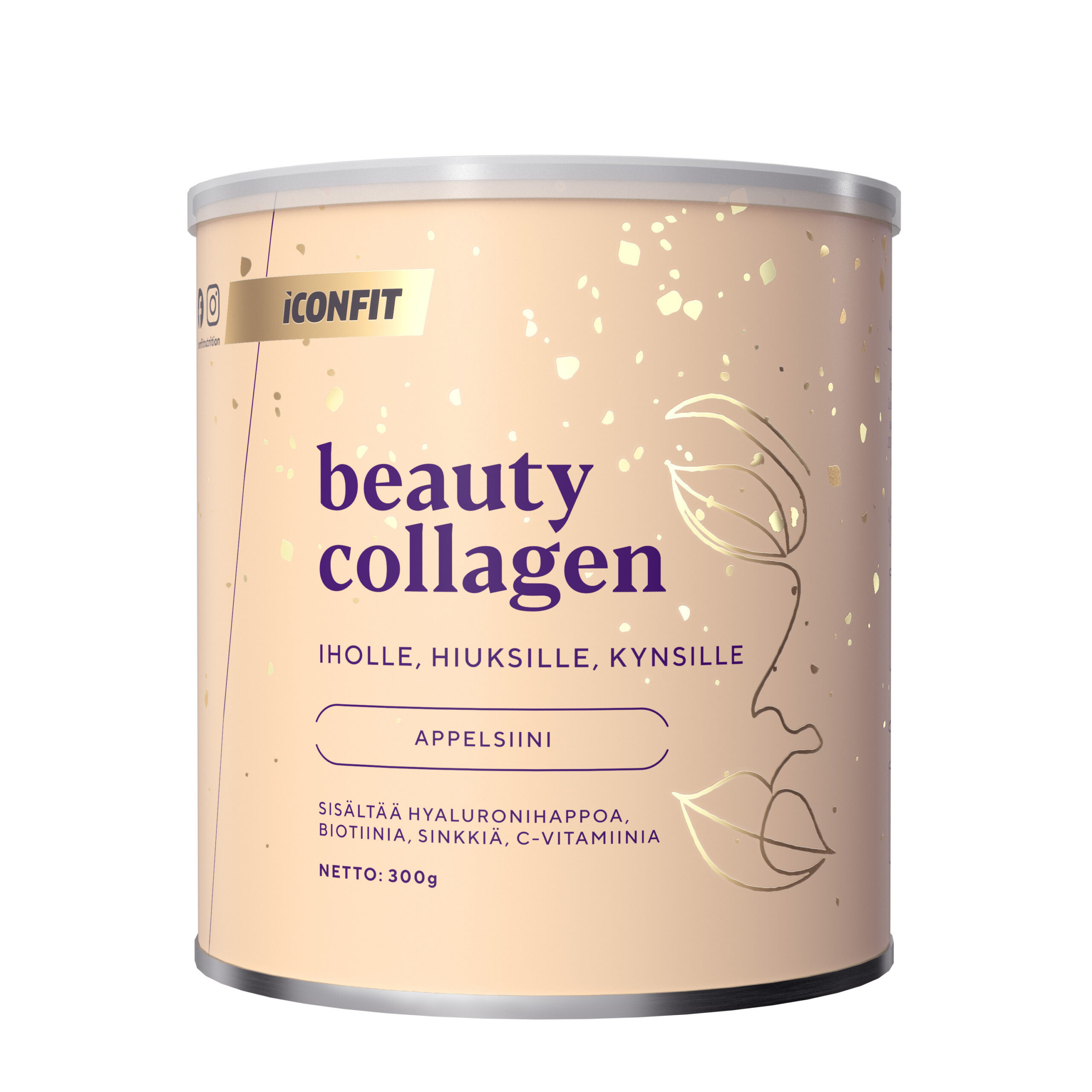 ICONFIT Beauty kollageen, apelsin, 300 g