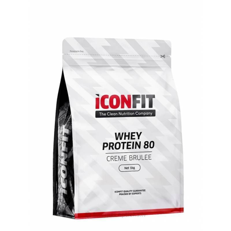 ICONFIT Whey Protein 80 valgupulber, kreembrülee, 1 kg