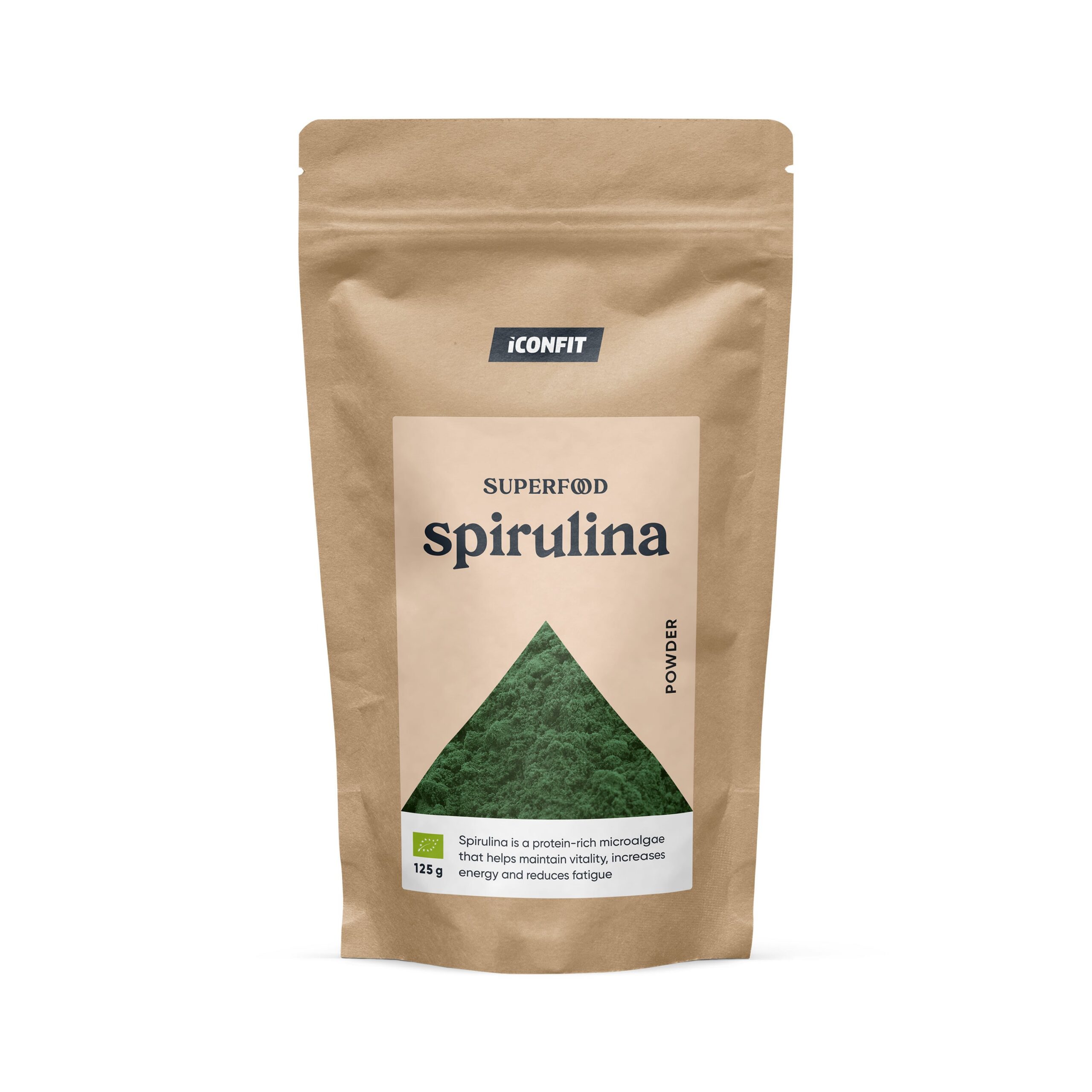 ICONFIT spirulina pulber, mahe, 125 g