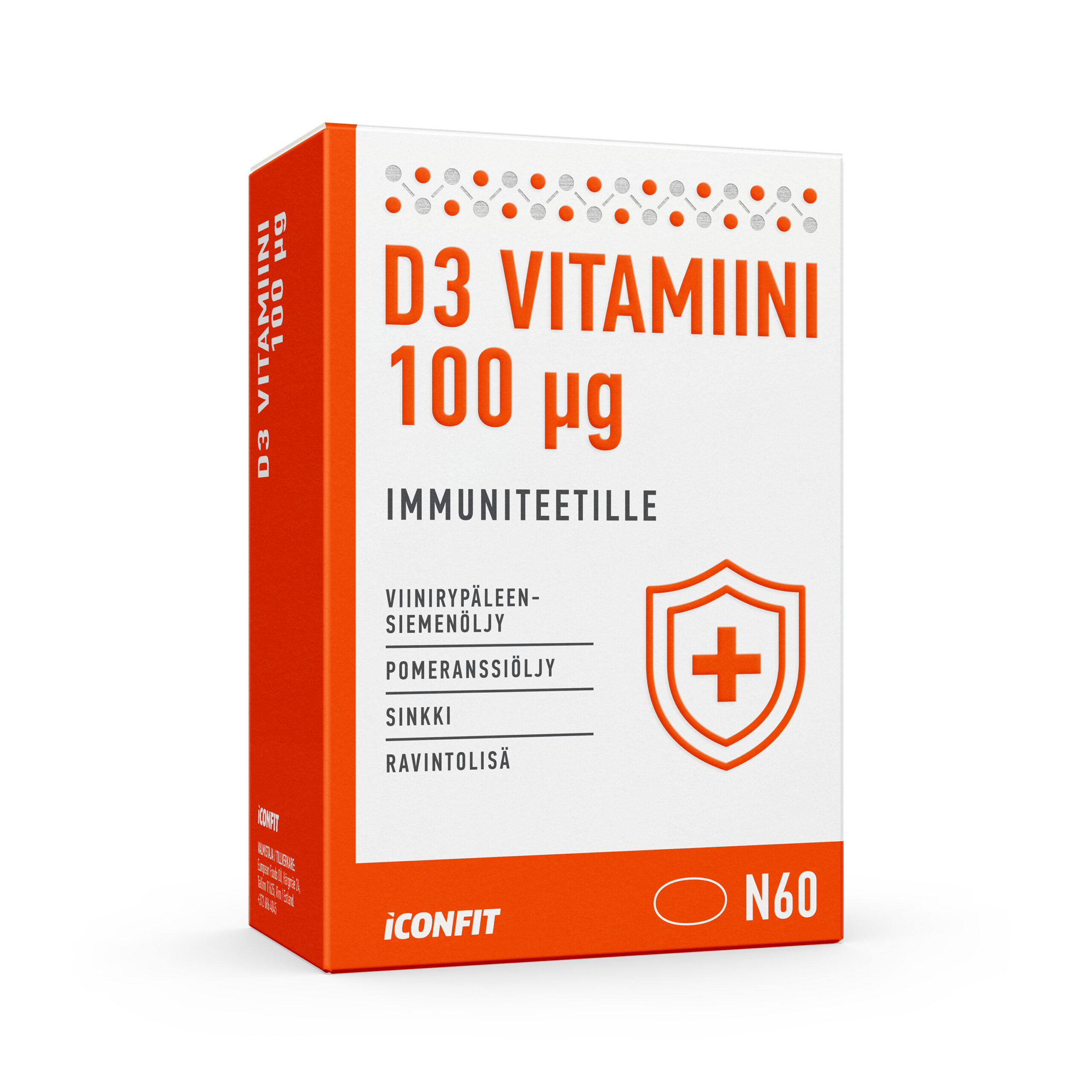 ICONFIT D3-vitamiin immuunsuse tugevdamiseks, 4000 RÜ, 60 kapslit