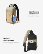 tomtoc Navigator T24 Sling bag õlakott, beež - Pilt 5