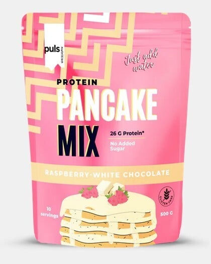 Puls Nutrition Protein Pannkoogisegu, valge šokolaad-vaarikas, 500 g